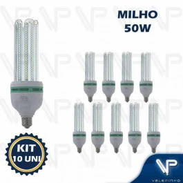 LÂMPADA LED 4U MILHO 50W 6500K(BRANCO FRIO)E27 BIVOLT KIT10