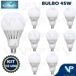 LÂMPADA LED BULBO 45W BIVOLT 3000K(BRANCO QUENTE)E27 ALTA POTENCIA KIT10