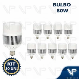 LÂMPADA LED BULBO    80W 6500K(BRANCO FRIO)E27/E40 BIVOLT ALTA POTENCIA KIT10