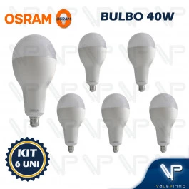 LÂMPADA LED BULBO OSRAM 40W 6500K(BRANCO FRIO)E27 BIVOLT ALTA POTENCIA KIT6