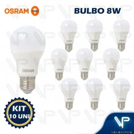 LÂMPADA LED BULBO OSRAM 8W 6500K(BRANCO FRIO)E27 BIVOLT KIT10