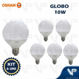 LÂMPADA LED GLOBO OSRAM 10W 3000K(BRANCO QUENTE)E27 BIVOLT KIT6