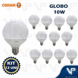 LÂMPADA LED GLOBO OSRAM 10W 3000K(BRANCO QUENTE)E27 BIVOLT KIT12