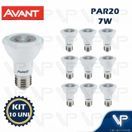 LÂMPADA LED PAR20 7W 3000K(BRANCO QUENTE)E27 BIVOLT KIT10