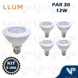LÂMPADA LED PAR30 12W 6500K(BRANCO FRIO)E27 BIVOLT KIT5