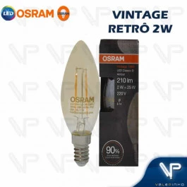 LÂMPADA LED VINTAGE OSRAM   2W 220V 2500K(BRANCO QUENTE)E14 VELA