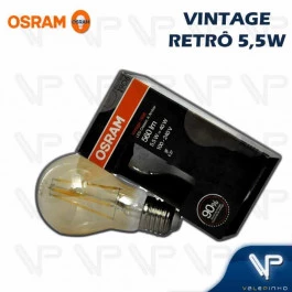 LÂMPADA LED VINTAGE OSRAM 5,5W 2500K(BRANCO QUENTE)E27 BIVOLT BULBO(A60)KIT12
