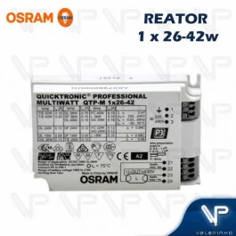 REATOR ELETRÔNICO OSRAM P/LÂMPADA COMPACTA 1x26W 36W 42Wx220V QTP-M