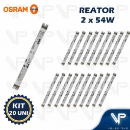 REATOR ELETRÔNICO OSRAM P/LÂMPADA FLUORESCENTE 2x54w 58Wx220V QT-FIT5/8 KIT20