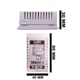 REATOR ELETRÔNICO P/LÂMPADA COMPACTA 2X9W BIVOLT