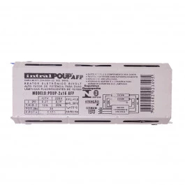 REATOR ELETRÔNICO INTRAL P/LÂMPADA FLUORESCENTE 2X16W BIVOLT