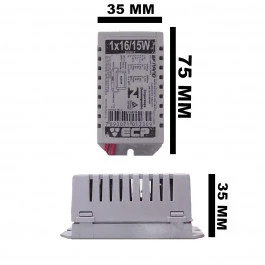 REATOR ELETRÔNICO P/LÂMPADA FLUORESCENTE 1X16W/15W BIVOLT