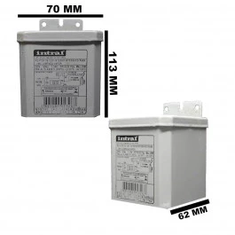 REATOR INTRAL PARA LÂMPADA VAPOR METÁLICO     70W 220V(USO INTERNO) 01204