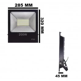 REFLETOR HOLOFOTE LED SMD   200W 6500K(BRANCO FRIO)BIVOLT IP66 