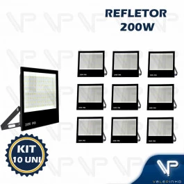 REFLETOR HOLOFOTE LED SMD   200W 6500K(BRANCO FRIO)BIVOLT IP66 KIT10