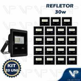 REFLETOR HOLOFOTE LED SMD     30W 6500K(BRANCO FRIO)BIVOLT IP66 KIT20
