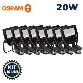 REFLETOR HOLOFOTE LED SMD LEDVANCE OSRAM        20W 5000K(BRANCO LUZ DO DIA)C/SENSOR BIVOLT IP65 KIT10