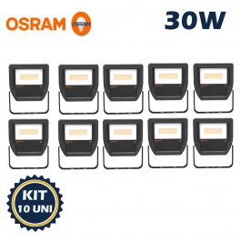 REFLETOR HOLOFOTE LED SMD LEDVANCE OSRAM         30W 3000K(BRANCO QUENTE)BIVOLT IP65 FLOODLIGHT KIT10
