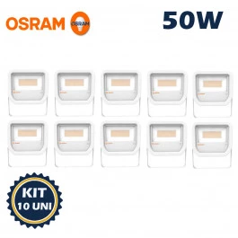 REFLETOR HOLOFOTE LED SMD LEDVANCE OSRAM          50W 3000K(BRANCO QUENTE)BIVOLT IP65 FLOODLIGHT KIT10