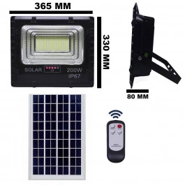 REFLETOR HOLOFOTE LED SOLAR SMD 200W 3000K(BRANCO QUENTE)C/ PLACA 