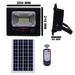 REFLETOR HOLOFOTE LED SOLAR SMD    40W 6500K(BRANCO FRIO)C/ PLACA