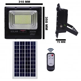 REFLETOR HOLOFOTE LED SOLAR SMD 300W 6500K(BRANCO FRIO)C/ PLACA 