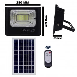 REFLETOR HOLOFOTE LED SOLAR SMD    70W 3000K(BRANCO QUENTE)C/ PLACA