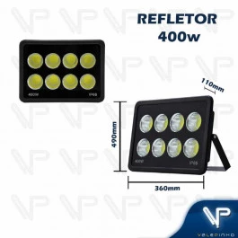 REFLETOR HOLOFOTE LED SUPERCOB  400W 6500K(BRANCO FRIO) BIVOLT IP66