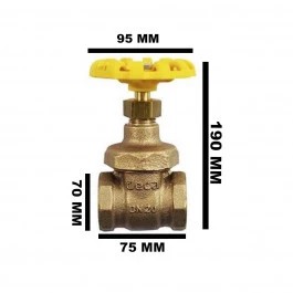 REGISTRO DE GAVETA BRUTO DECA 2" (DN 50mm) VOLANTE AMARELO 1502B200