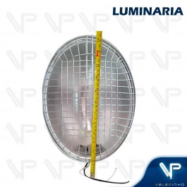 LUMINARIA PUBLICA OVAL COM GRADE PARA LAMPADA 70W E27 EM ALUMINIO IP66