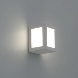BALIZADOR SOBREPOR DE PAREDE LED QUADRADO COM 3 FACHO 3W 2700K(BRANCO QUENTE) BIVOLT