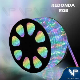 MANGUEIRA LED REDONDA 2 FIOS COLORIDO 127V 100 METROS