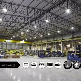 LUMINÁRIA LED SMD UFO HIGH BAY GALPÃO INDUSTRIAL 100W BIVOLT 4000K(BRANCO NEUTRO)