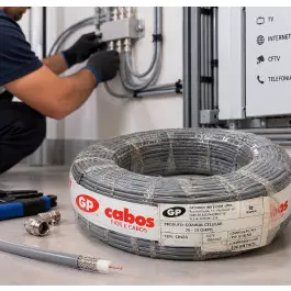 CABO COAXIAL CELULAR 75 OHMS GP CABOS CINZA – 100 METROS