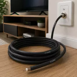 CABO COAXIAL PRETO 75 OHMS CORTE 6,20 METROS