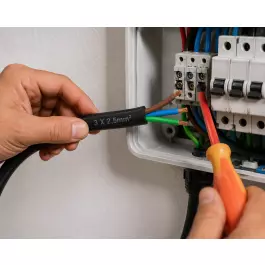 CABO FLEXÍVEL 3X2,5MM² PRETO 3 VIAS CORTE 1,30 METROS