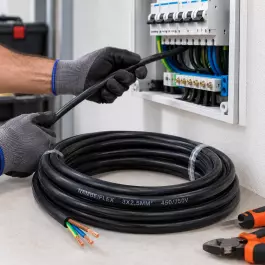 CABO FLEXÍVEL 3X2,5MM² PRETO 3 VIAS CORTE 6,90 METROS