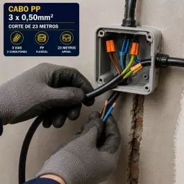 CABO PP PRETO 3X0,50MM² 3 VIAS CORTE 23 METROS