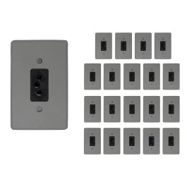 CONJUNTO EMBUTIR C/PLACA 4X2 CINZA TOMADA HEXAGONAL 2P+T 20A KIT20