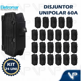DISJUNTOR TERMOMAGNETICO NEMA 1 POLO UNIPOLAR 60A 127/220V KIT24