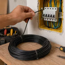 FIO RÍGIDO 1,5MM² PRETO ELÉTRICO CORTE 24 METROS
