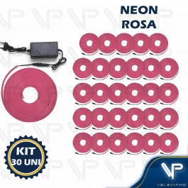 FITA LED NEON FLEXIVEL 8W 12V ROSA 5 METROS IP20 COM FONTE KIT30