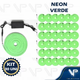 FITA LED NEON FLEXIVEL 8W 12V VERDE 5 METROS IP20 COM FONTE KIT30