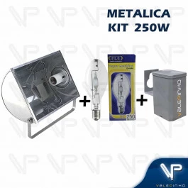 KIT PROJETOR EM ALUMINIO C/LAMPADA OVOIDE E REATOR METALICO 250W E40