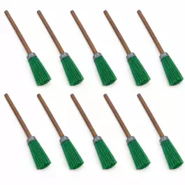 Kit 10 Vassourinhas Piaçava P/ Pia De Cozinha e Sanitário Cabo Madeira