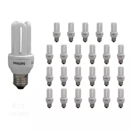 LÂMPADA COMPACTA 3U MINI PHILIPS 11W 127V 2700K(BRANCO QUENTE)E27 GENIE KIT24 