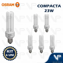 LÂMPADA COMPACTA 3U OSRAM 23W 220V 2700K(BRANCO QUENTE)E27 DULUXSTAR KIT6