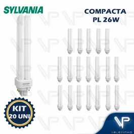 LÂMPADA COMPACTA 4PINOS 26W 2700K(BRANCO QUENTE)G24Q-3 KIT20