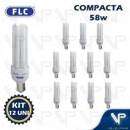 LÂMPADA COMPACTA 4U 58W 127V 6400K(BRANCO FRIO)E40 KIT12