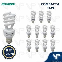 LÂMPADA COMPACTA ESPIRAL 15W 127V 2700K(BRANCO QUENTE)E27 KIT12